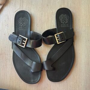 Vince Camuto Women VP-Tadd Black Leather Sandals US 8